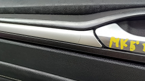 Door trim card front left Ford Fusion mk5 17-20 titanium, black with black insert leather, armrest leather, molding gray structure, crack on molding