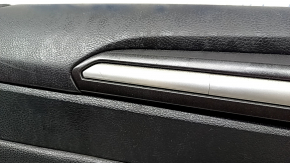 Door trim card front left Ford Fusion mk5 17-20 titanium, black with black insert leather, armrest leather, molding gray structure, crack on molding