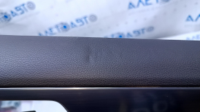 Door trim card rear right Hyundai Sonata 11-15 beige with beige insert rubber, armrest beige rubber, molding gray gloss, dents, bumps, scratches, abrasions, broken fastening