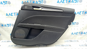 Door trim card rear right Ford Fusion mk5 17-20 titanium, black leather with black insert leather, armrest leather, molding gray, worn, scratches