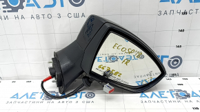 Side mirror right Ford Ecosport 18-22 turn signal, BSM, heated, 9 pins, black, scratch on mirror