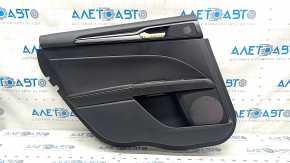 Door trim card rear left Ford Fusion mk5 17-20 titanium, black leather with black leather insert, leather armrest, gray molding, worn