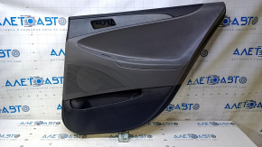 Door trim card rear right Hyundai Sonata 11-15 gray with gray insert plastic, armrest gray rubber, molding gray structure, scratches, abrasions, dents, pokes
