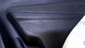Door trim card rear right Kia Sorento 10-15 black with black insert plastic, armrest black leather, molding black wood gloss, with curtain, scratches, abrasions, scuffs