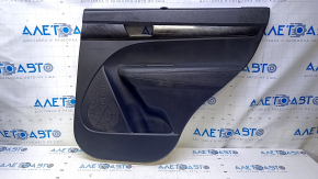 Door trim card rear right Kia Sorento 10-15 black with black insert plastic, armrest black leather, molding black wood gloss, with curtain, with backlight, scratches, abrasions