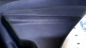 Door trim card rear right Kia Sorento 10-15 black with black insert plastic, armrest black leather, molding black wood gloss, with curtain, with backlight, scratches, abrasions