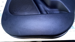 Door trim card rear right Kia Sorento 10-15 black with black insert plastic, armrest black leather, molding black wood gloss, with curtain, with backlight, scratches, abrasions