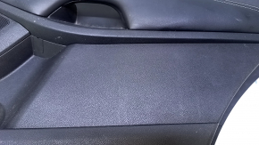 Door trim card rear right Kia Sorento 16-18 black with black insert plastic, armrest black leather, molding black wood gloss, scratches, abrasions