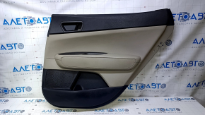 Door trim card rear right Kia Optima 16- black with gray insert leather, armrest gray leather, scratches, abrasions, dent, scuff