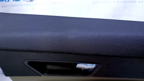 Door trim card rear right Kia Optima 16- black with gray insert leather, armrest gray leather, scratches, abrasions, dent, scuff