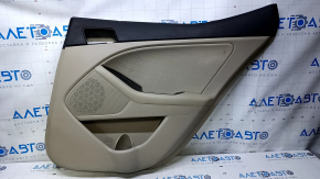 Door trim card rear right Kia Optima 11-15 beige with beige insert cloth, armrest beige rubber, scratches, abrasions, dents