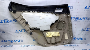 Door trim card rear right Kia Optima 11-15 beige with beige insert cloth, armrest beige rubber, scratches, abrasions, dents