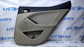 Door trim card rear right Kia Optima 11-15 beige with beige insert cloth, armrest beige rubber, scratches, abrasions, dents