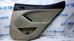Door trim card rear right Kia Optima 11-15 beige with beige insert leather, rubber armrest, scratches, abrasions, dent