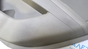 Door trim card rear right Kia Optima 11-15 beige with beige insert leather, rubber armrest, scratches, abrasions, dent