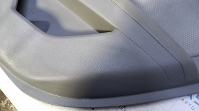 Door trim card rear right Kia Optima 11-15 gray with gray insert cloth, armrest gray rubber, scratches, abrasions, dent, scuff