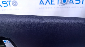 Door trim card rear right Kia Optima 11-15 black with dark gray insert cloth, armrest black rubber, dents, scuffs, abrasions, scratches