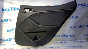 Door trim card rear right Kia Optima 11-15 black with dark gray insert cloth, armrest black rubber, dents, abrasions, scratches