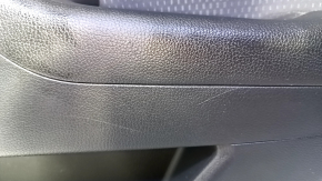 Door trim card rear right Kia Optima 11-15 black with dark gray insert cloth, armrest black rubber, dents, abrasions, scratches