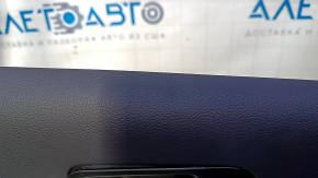 Door trim card rear right Kia Optima 11-15 black with dark gray insert cloth, armrest black rubber, dents, abrasions, scratches