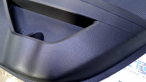 Door trim card rear right Kia Optima 11-15 black with dark gray insert cloth, armrest black rubber, dents, abrasions, scratches