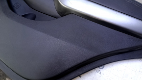 Door trim card rear right Hyundai Santa FE Sport 13-18 black with beige insert leather, armrest black leather, molding gray structure, no badge, bump, scratches, abrasions, dent