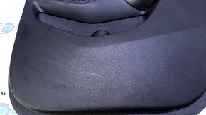 Door trim card rear right Hyundai Santa FE Sport 13-18 black with beige insert leather, armrest black leather, molding gray structure, no badge, bump, scratches, abrasions, dent