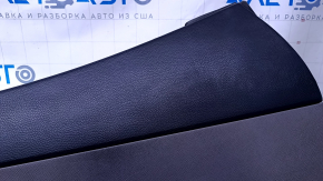 Door trim card rear right Hyundai Santa FE Sport 13-18 black with dark gray insert leather, armrest black leather, molding gray structure, scratches, abrasions, dent