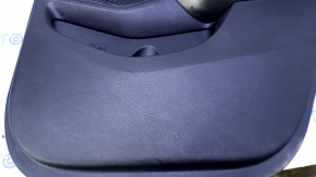 Door trim card rear right Hyundai Santa FE Sport 13-18 black with dark gray insert leather, armrest black leather, molding gray structure, scratches, abrasions, dent