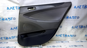 Door trim card rear right Hyundai Sonata 11-15 hybrid gray with gray insert rubber, armrest gray rubber, molding gray gloss, scratches, pokes, abrasions