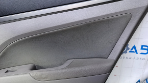 Door trim card rear right Hyundai Elantra AD 19-20 gray, gray rubber armrest, gray cloth insert, gray molding, dents, scuffs, broken fastener, scratches, abrasions, needs cleaning
