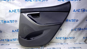 Door trim card rear right Hyundai Elantra UD 11-13 prerest gray with gray insert cloth, armrest gray leather, molding gray structure, scratches, abrasions
