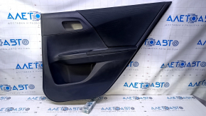 Door trim card rear right Honda Accord 13-15 black with black insert cloth, armrest black cloth, scratches, abrasions