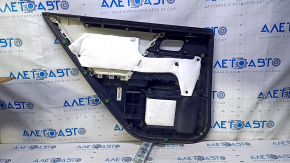 Door trim card rear right Honda Accord 13-15 black with black insert cloth, armrest black cloth, scratches, abrasions
