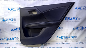Door trim card rear right Honda Accord 13-17 black with black insert leather, armrest black leather, scuffs, scratches