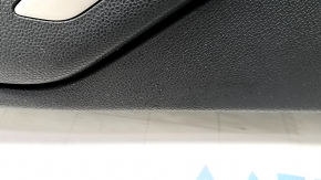 Door trim card rear left Ford Ecosport 18-22 black with black insert plastic, armrest black leather, molding gray gloss, scratches