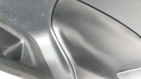 Door trim card rear right Ford Ecosport 18-22 black with black plastic insert, armrest black leather, molding gray gloss, leather peeled off, plug missing