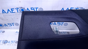 Door trim card rear right Honda Accord 13-15 black with black insert velour, armrest black velour, scratches, abrasions