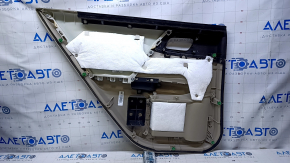 Door trim card rear right Honda Accord 16-17 beige with beige insert cloth, armrest beige cloth, scratches, abrasions, for dry cleaning