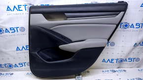 Door trim card rear right Honda Accord 18-22 black with gray insert leather, armrest gray leather, molding black structure, scratches, abrasions