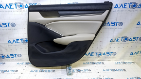 Door trim card rear right Honda Accord 18-22 black with gray insert leather, armrest gray leather, molding black structure, scratches, abrasions