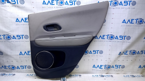 Door trim card rear right Honda HR-V 16-22 black with gray insert cloth, armrest gray leather, for dry cleaning, scratches, abrasions, dent