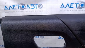 Door trim card rear right Honda Accord 13-17 black with black insert leather, armrest black leather, scuffs, scratches, whitened plastic