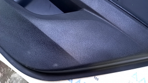 Door trim card rear right Honda Accord 13-17 black with black insert leather, armrest black leather, scuffs, scratches, whitened plastic