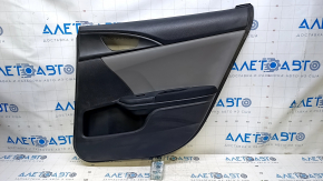 Door trim card rear right Honda Civic X FC 16-21 4d black with gray insert plastic, armrest black cloth, scuffs, scratches