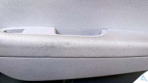 Door trim card rear right Hyundai Sonata 15-17 black with gray insert plastic, gray rubber armrest, gray molding structure, scuffs, scratches, dents, need cleaning