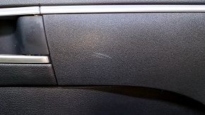 Door trim card rear right Hyundai Sonata 20 - black with black plastic insert, black leather armrest, chrome molding, scuffs, scratches