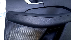 Door trim card rear right Hyundai Sonata 20 - black with black plastic insert, black leather armrest, chrome molding, scuffs, scratches