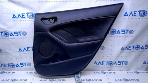 Door trim card rear right Kia Forte 4d 17-18 rest black with black insert plastic, armrest black leather, scuffs, scratches