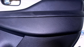 Door trim card rear right Nissan Murano z52 15-18 black with black insert leather, armrest black leather, molding gray gloss wood, dents, scuffs, abrasions, scratches